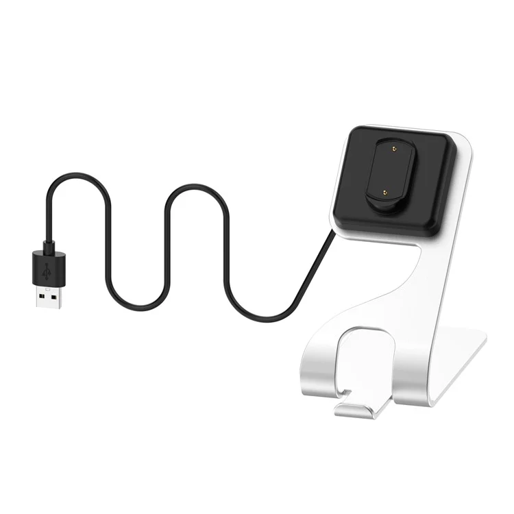 Para Amazfit T-Rex Ultra A2142 Metal Watch Cargador Magnético Dock de Carga con Cable USB de 1.5m - Plata