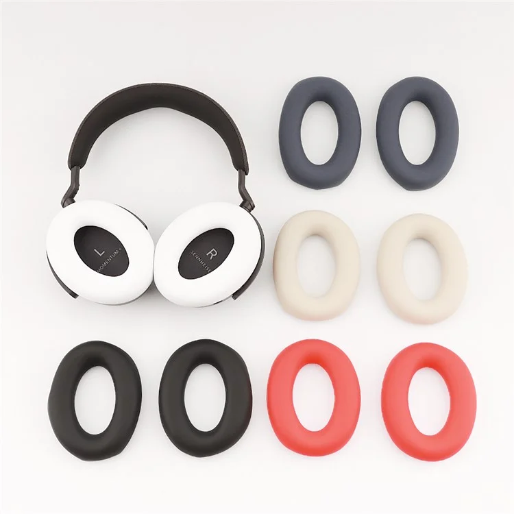 1 Paar für Sennheiser MOMENTUM 4 Wireless Bluetooth-Kopfhörer Ohrpolster Silikon Schutzhülle - Weiß