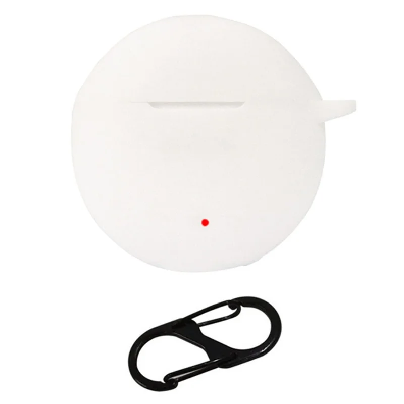For Honor Earbuds X5 TWS Headset Silicone Case Dustproof Wireless Headphone Cover Sleeve with Hanging Buckle - White