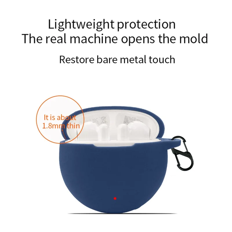 For Honor Earbuds X5 TWS Headset Silicone Case Dustproof Wireless Headphone Cover Sleeve with Hanging Buckle - White