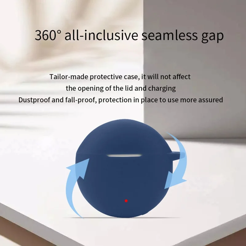 For Honor Earbuds X5 TWS Headset Silicone Case Dustproof Wireless Headphone Cover Sleeve with Hanging Buckle - White