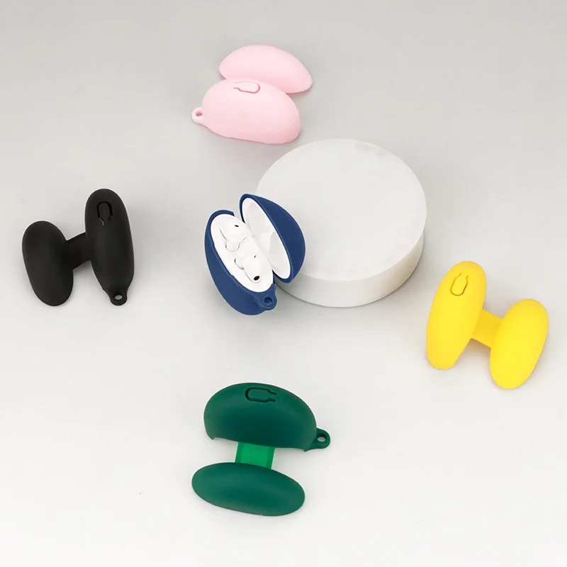 For Honor Earbuds X5 TWS Headset Silicone Case Dustproof Wireless Headphone Cover Sleeve with Hanging Buckle - White