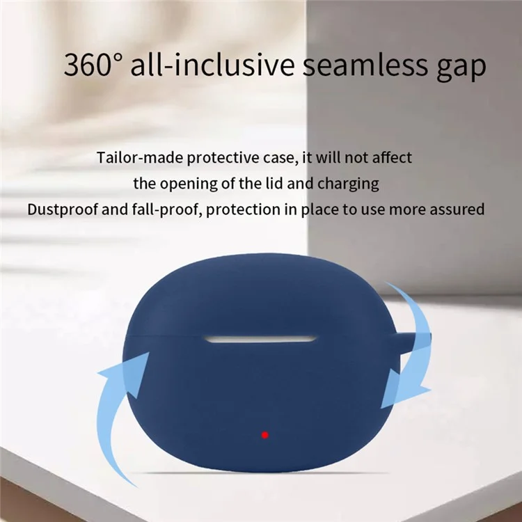 For Honor LCHSE X5s Wireless Headphone Silicone Sleeve Drop Protection Cover Case with Hanging Buckle - Dark Blue