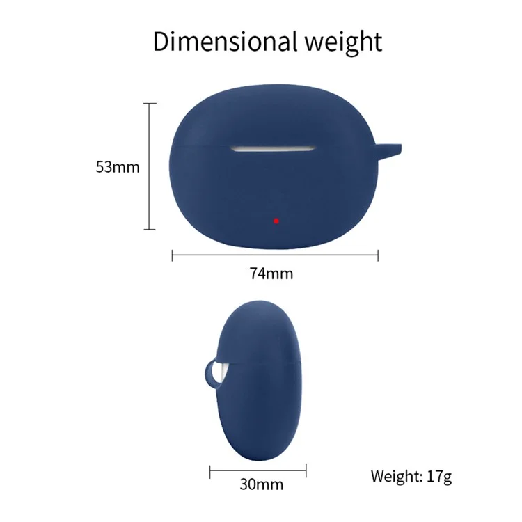 For Honor LCHSE X5s Wireless Headphone Silicone Sleeve Drop Protection Cover Case with Hanging Buckle - Dark Blue