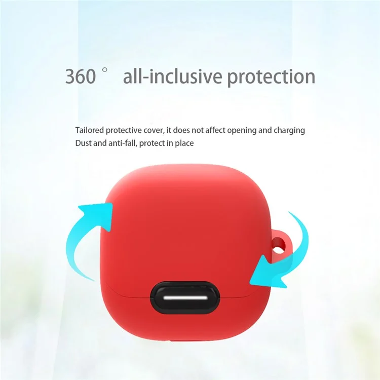 Para Anker Soundcore Liberty 4 NC Anti-drop Bluetooth Earphone Silicone Cover with Anti-lost Buckle - Red