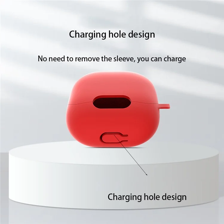 Para Anker Soundcore Liberty 4 NC Anti-drop Bluetooth Earphone Silicone Cover with Anti-lost Buckle - Red