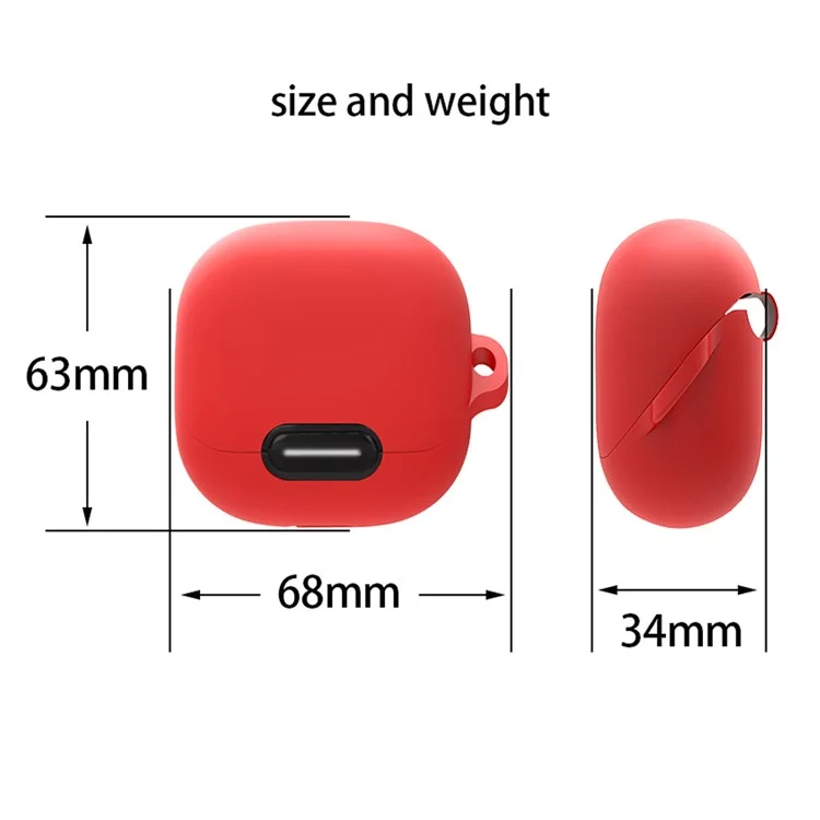 Para Anker Soundcore Liberty 4 NC Anti-drop Bluetooth Earphone Silicone Cover with Anti-lost Buckle - Red