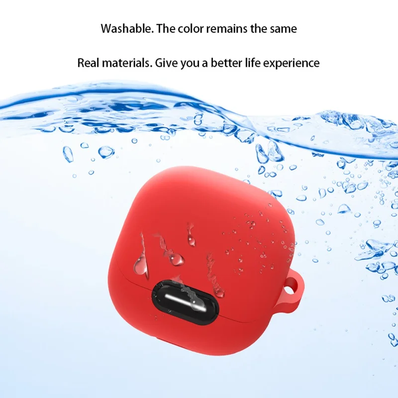 For Anker Soundcore Liberty 4 NC Anti-drop Bluetooth-compatible Earphone Silicone Cover with Anti-lost Buckle - Black