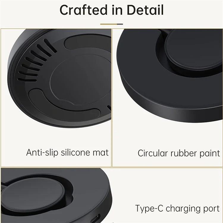 Estação de Carregamento Dobrável V17S para Samsung Galaxy Watch, Carregador Sem Fio Vertical Magnético Suporte de Carregamento em ABS