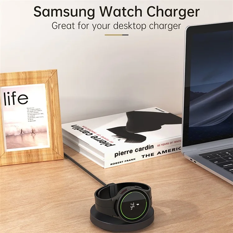 Estação de Carregamento Dobrável V17S para Samsung Galaxy Watch, Carregador Sem Fio Vertical Magnético Suporte de Carregamento em ABS