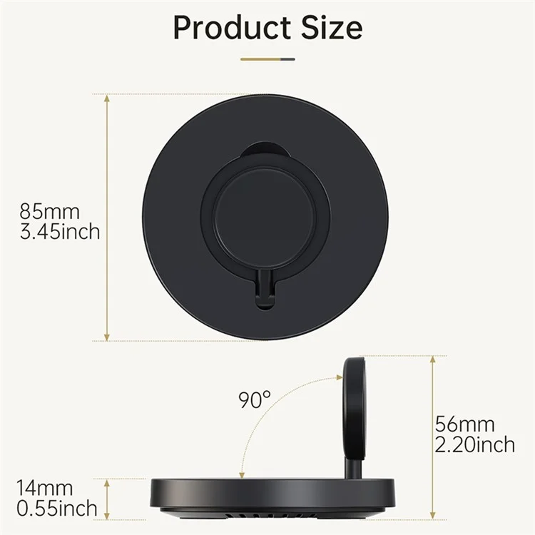 Estação de Carregamento Dobrável V17S para Samsung Galaxy Watch, Carregador Sem Fio Vertical Magnético Suporte de Carregamento em ABS