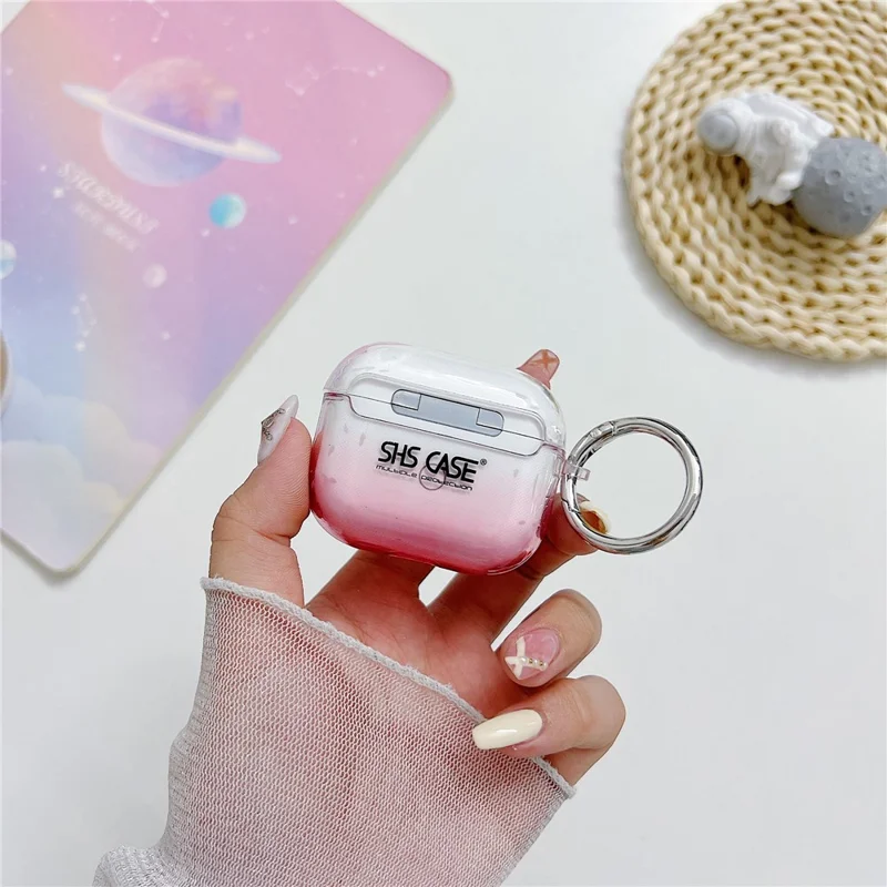 For Apple AirPods 3 Bluetooth-compatible Earphone PC Protective Cover Cute Glitter Anti-drop Case - Red
