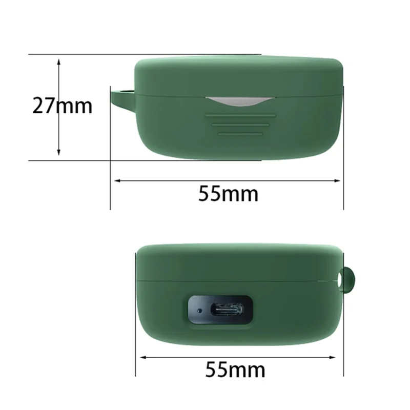 For SoundPEATS TrueAir2 Anti-drop Case Bluetooth-compatible Earphone Silicone Cover with Anti-lost Buckle - Red