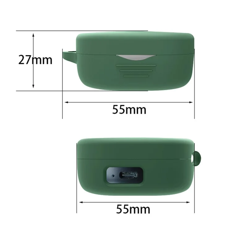 Für SoundPEATS TrueAir2 Anti-Verlust-Hülle aus Silikon für Bluetooth-Kopfhörer mit Anti-Verlust-Schnalle - Weiß