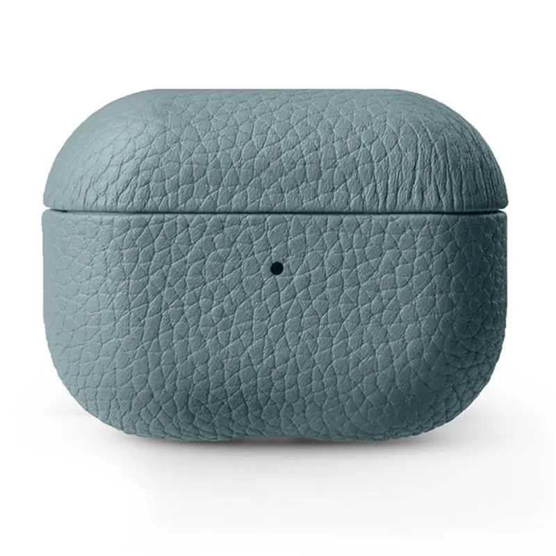 Estuche para auriculares MELKCO para Apple AirPods Pro Genuino cuero de vaca Revestimiento de PC Cubierta protectora resistente a los golpes - Azul