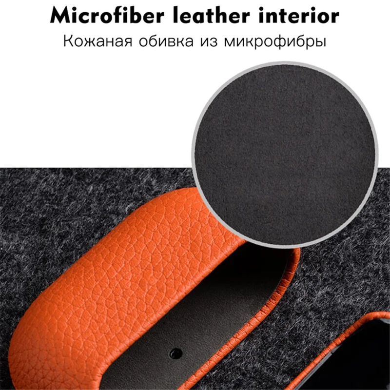 Estuche para auriculares MELKCO para Apple AirPods Pro Genuino cuero de vaca Revestimiento de PC Cubierta protectora resistente a los golpes - Azul