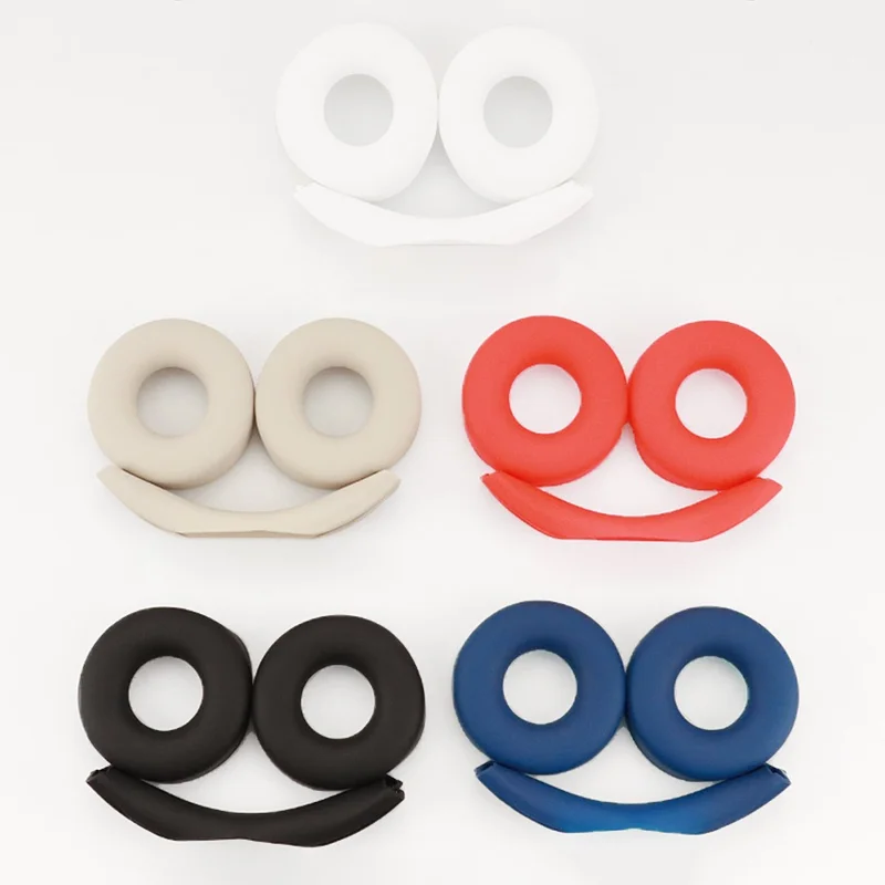1 Pair Soft Silicone Earmuff for Sony WH-CH520 Cushion Replacement with Headband Cover - Red