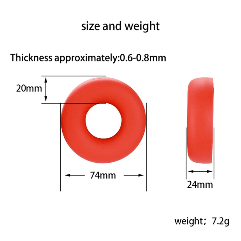 1 Pair Soft Silicone Earmuff for Sony WH-CH520 Cushion Replacement with Headband Cover - Red