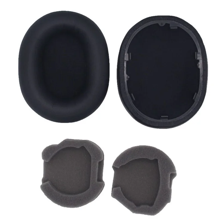 1 Pair For Sony WH-1000XM5 Replacement Earpad Headphone Silicone Ear Cap with Crowbar - Black