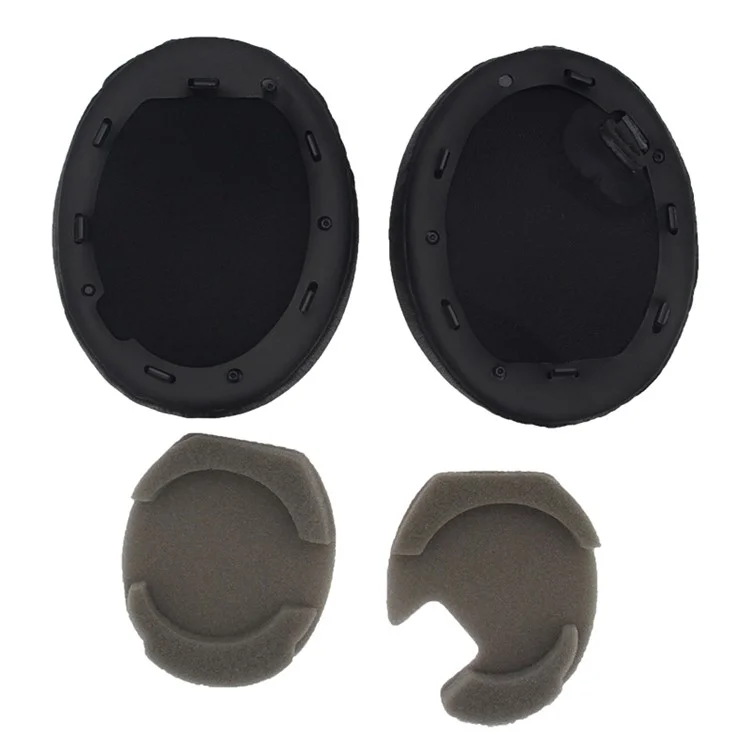 1 Paire de remplacement d'oreillettes pour le casque Sony WH-1000XM4 Coussinets d'oreille en silicone avec un levier - Noir