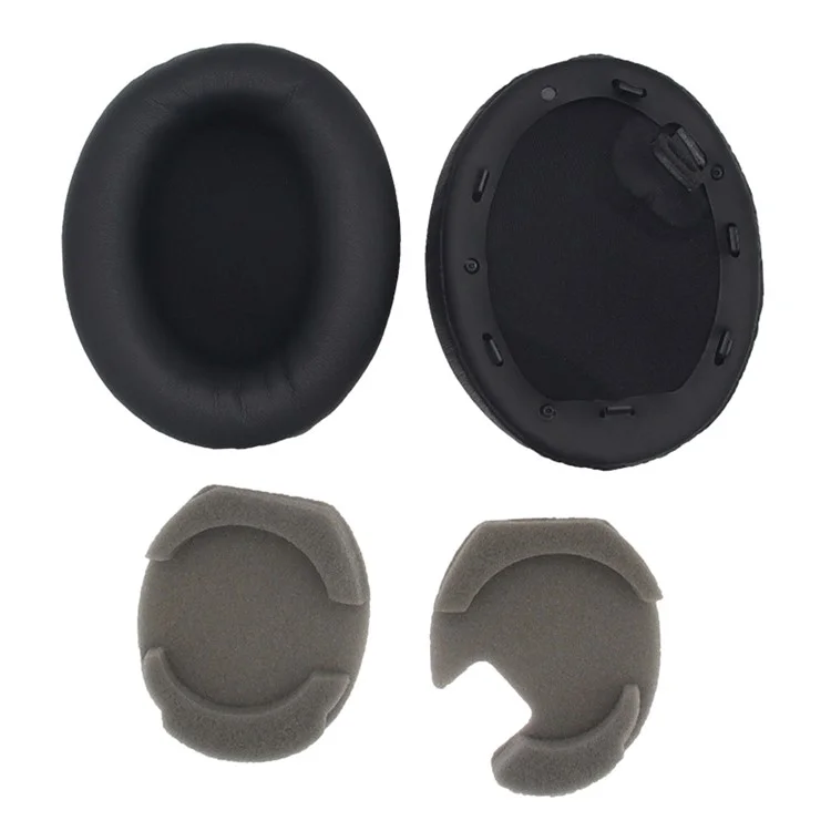 1 Paire de remplacement d'oreillettes pour le casque Sony WH-1000XM4 Coussinets d'oreille en silicone avec un levier - Noir