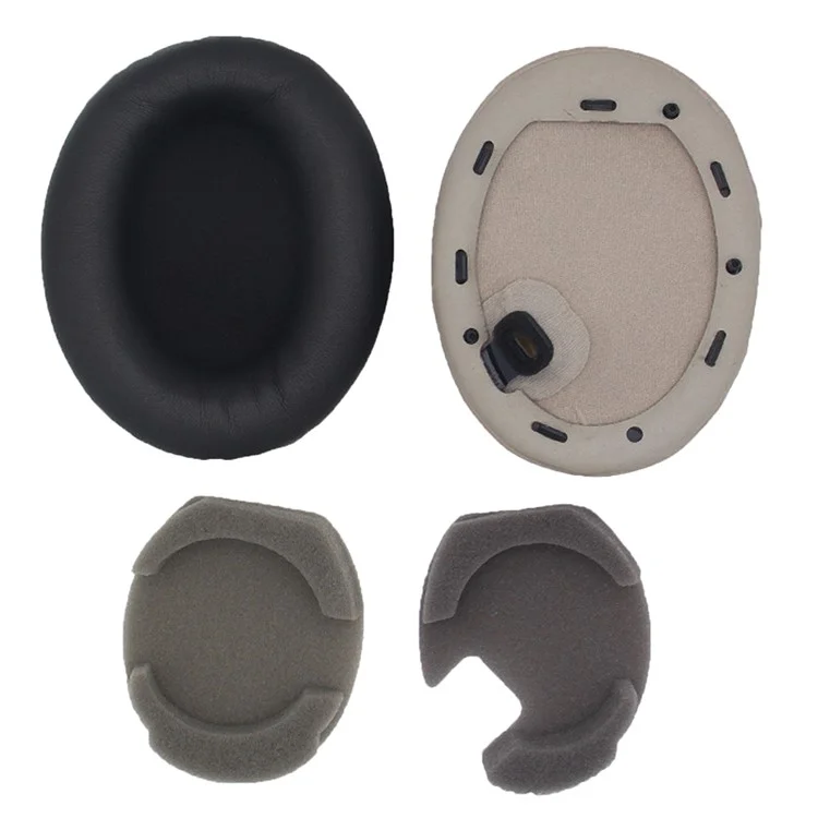 1 Paire de remplacement d'oreillettes pour le casque Sony WH-1000XM4 Coussinets d'oreille en silicone avec un levier - Noir