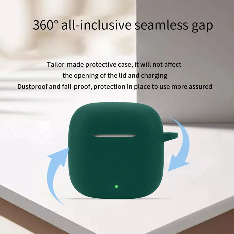 Dustproof Silicone Cover for Huawei FreeBuds SE 2 Bluetooth-compatible Earphone Protector Case with Anti-lost Buckle - Blackish Green
