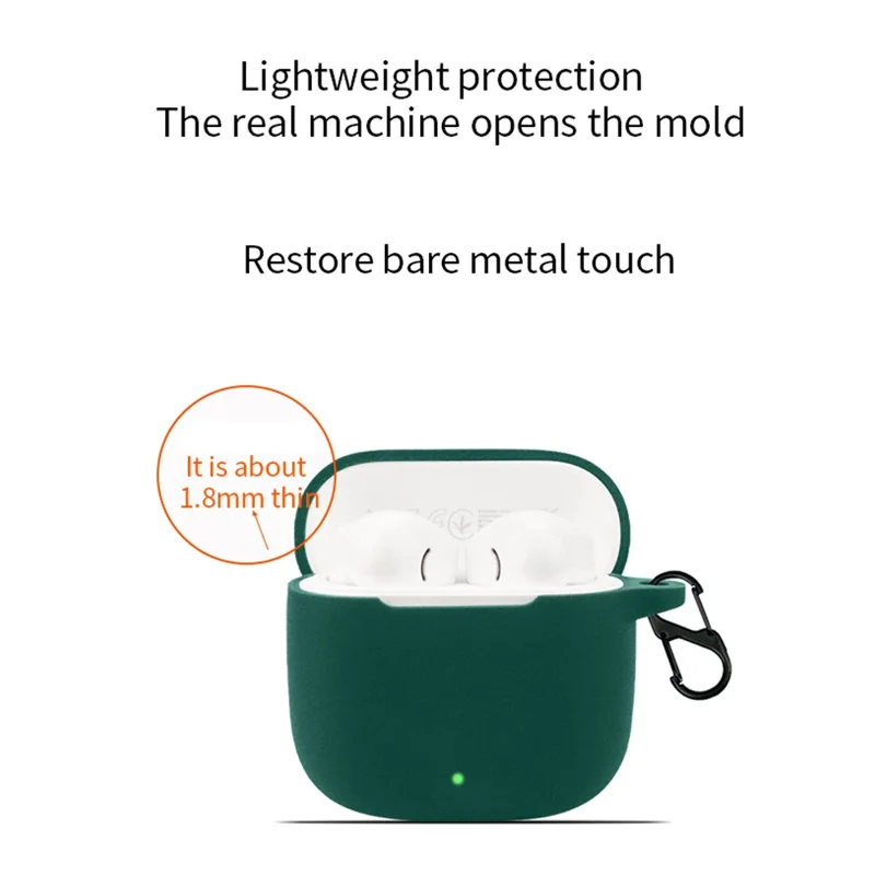 Dustproof Silicone Cover for Huawei FreeBuds SE 2 Bluetooth-compatible Earphone Protector Case with Anti-lost Buckle - Blackish Green