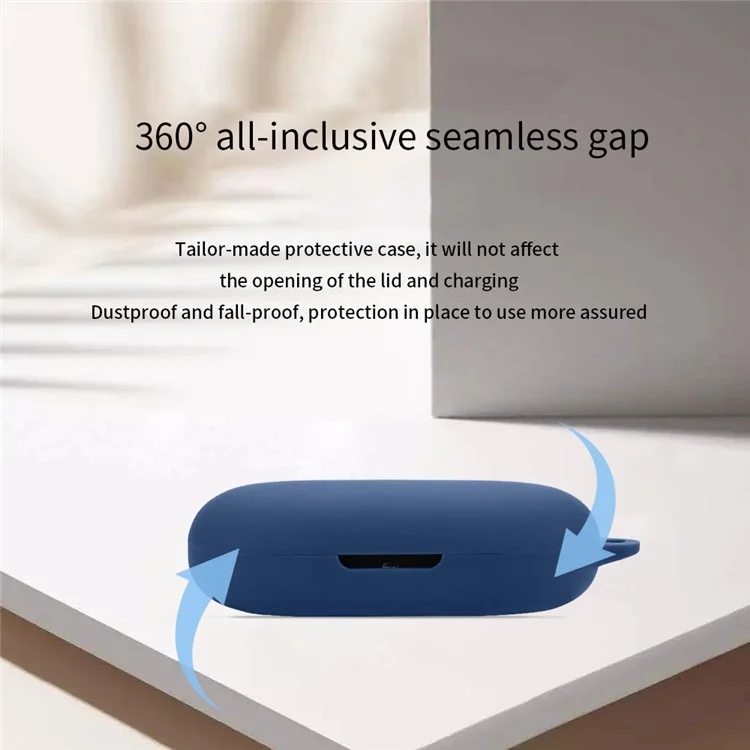 Capa de Proteção para 1MORE S30 Fone de Ouvido Bluetooth, Capa de Silicone para Headset sem Fio com Fivela - Azul Escuro