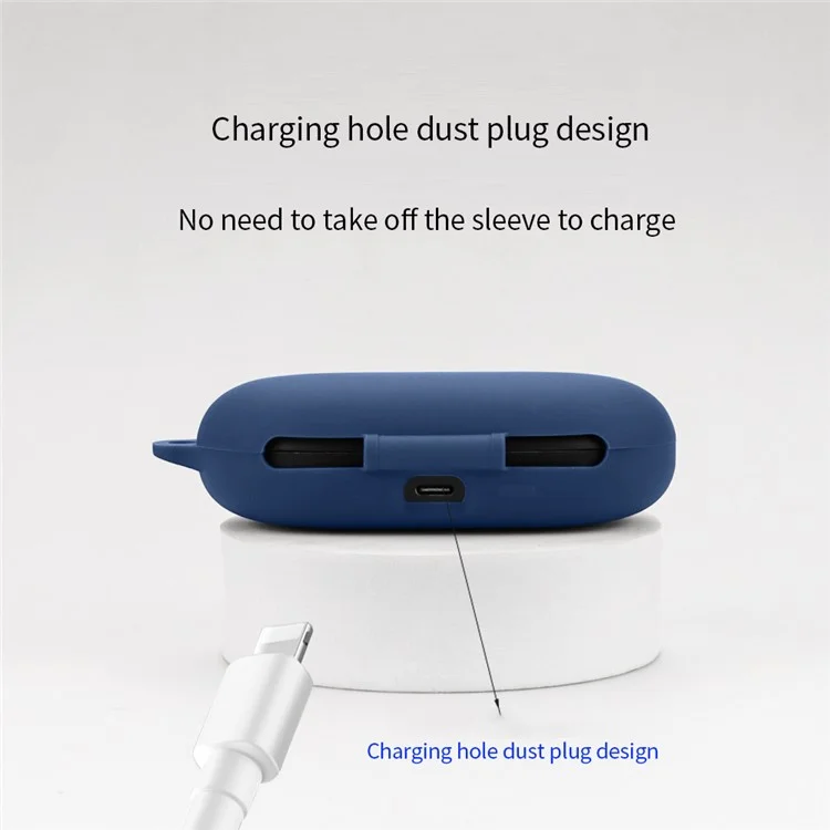 Capa de Proteção para 1MORE S30 Fone de Ouvido Bluetooth, Capa de Silicone para Headset sem Fio com Fivela - Azul Escuro