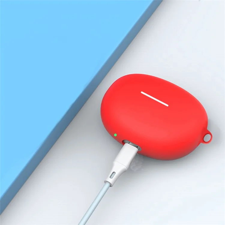 Custodia in Silicone Auricolare Per Xiaomi Redmi Buds 4 Copertura Protettiva Auricolare Bluetooth Attiva Con Fibbia - Rosso