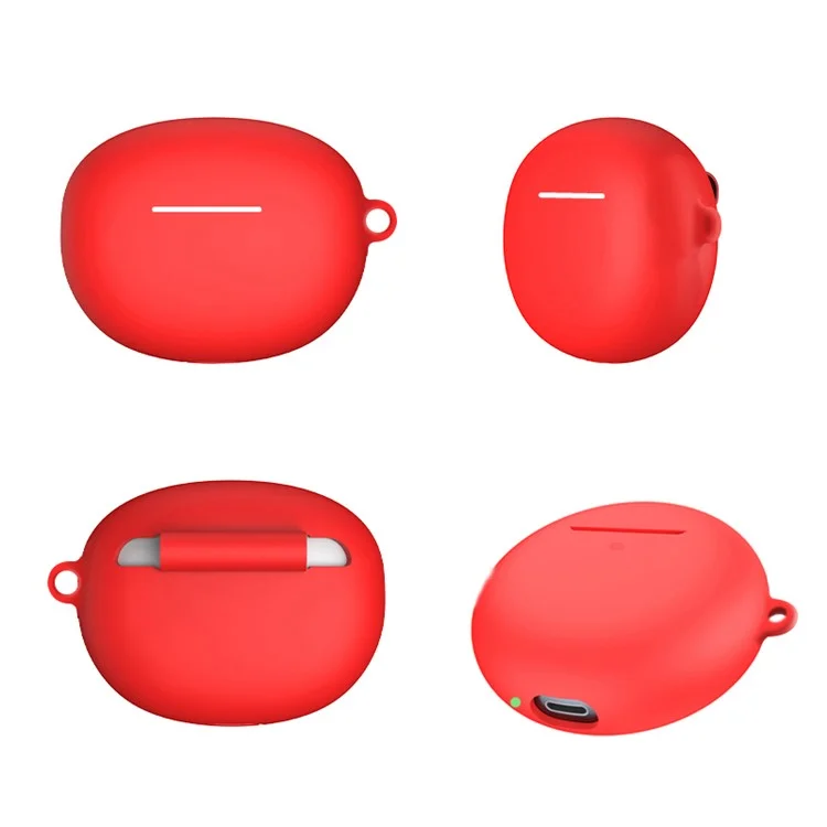 Case de Silicona de Auriculares Para Xiaomi Redmi Buds 4 Cubierta Protectora de Auriculares Bluetooth Active Con Hebilla - Rojo