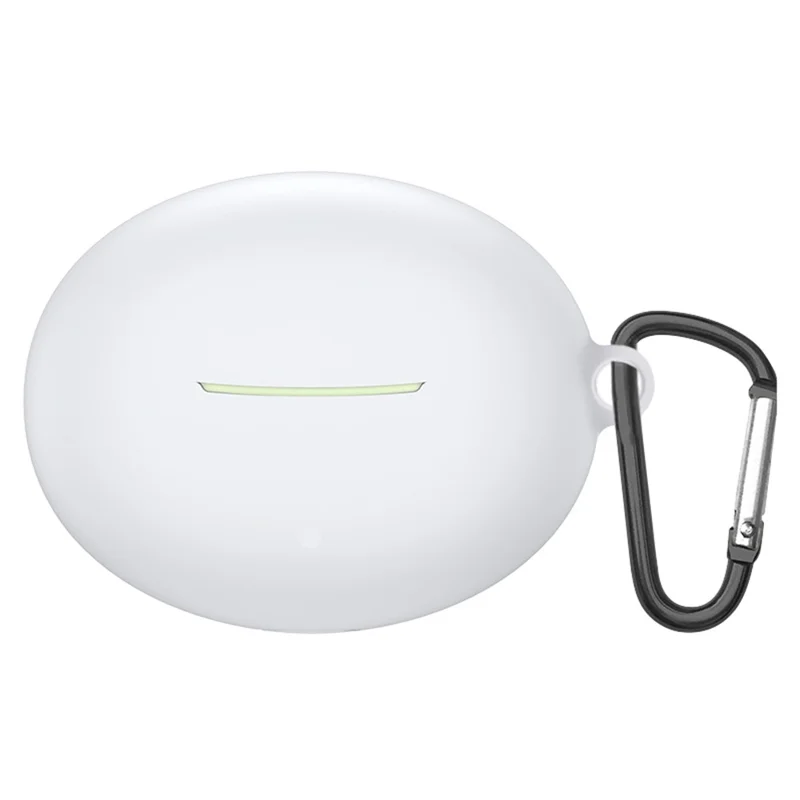 Earbud Silicone Case for Xiaomi Redmi Buds 4 Active Bluetooth-compatible Earphone Protective Cover with Buckle - White