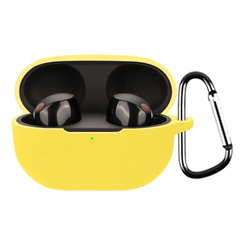 For Sony WF-1000XM5 Bluetooth-compatible Earphone Silicone Case Headphone Cover with Buckle - Yellow