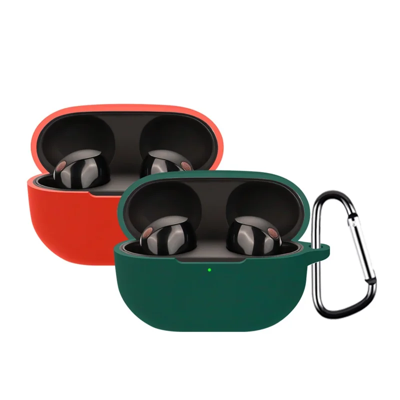 For Sony WF-1000XM5 Bluetooth-compatible Earphone Silicone Case Headphone Cover with Buckle - Sky Blue