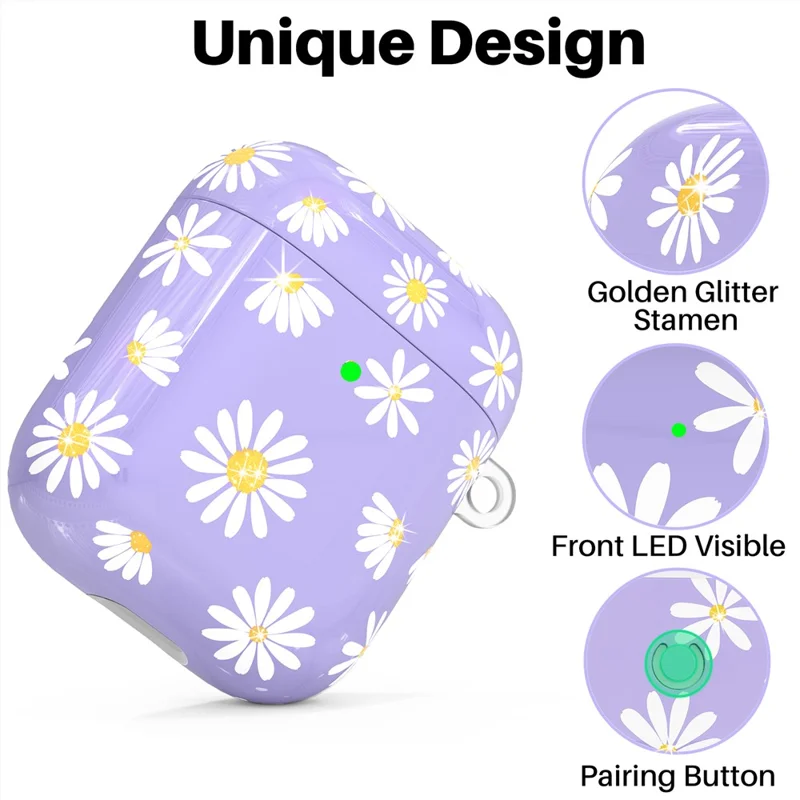 AHASTYLE PT-LC142-A-DY For AirPods with Wireless Charging Case (2019) / AirPods with Charging Case (2019) / (2016) Splittable Cover TPU Case - Purple