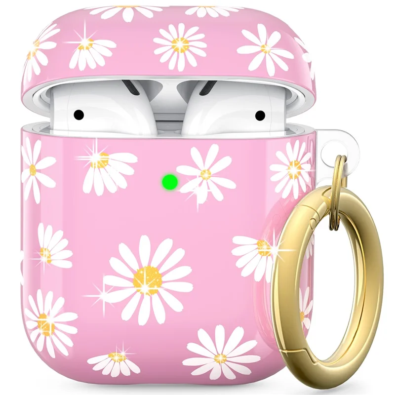 AHASTYLE PT-LC142-A-DY Capa TPU para AirPods com Estojo de Carregamento Sem Fios (2019) / AirPods com Estojo de Carregamento (2019) / (2016) Capa Dividida - Rosa