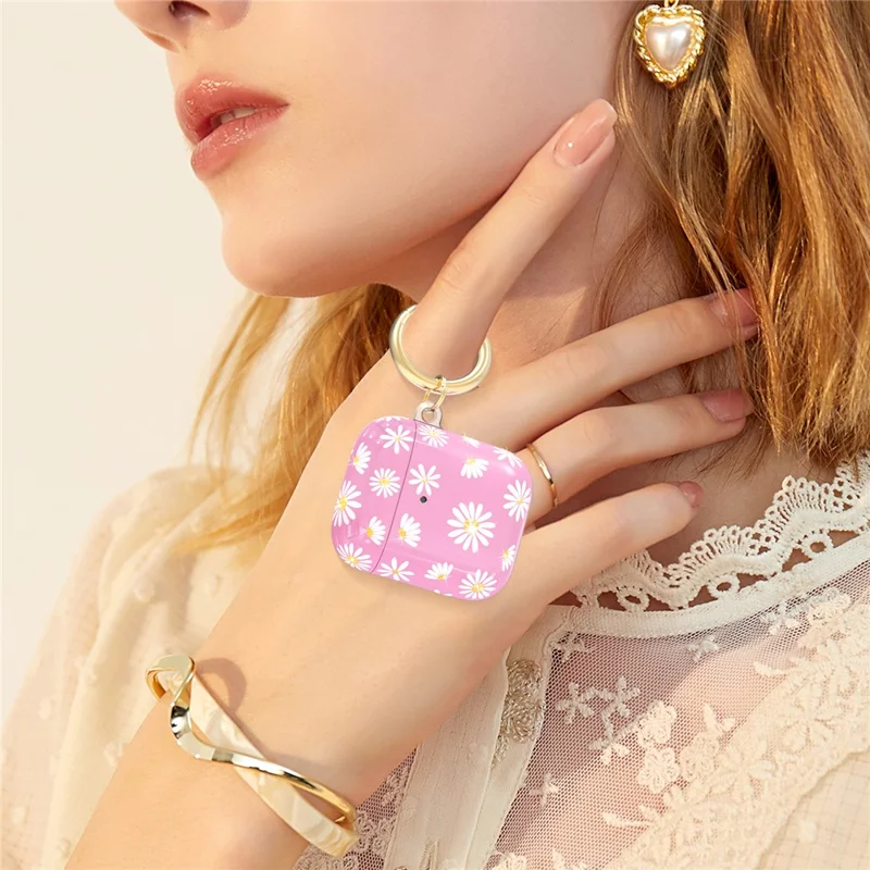 AHASTYLE PT-LC142-A-DY Capa TPU para AirPods com Estojo de Carregamento Sem Fios (2019) / AirPods com Estojo de Carregamento (2019) / (2016) Capa Dividida - Rosa