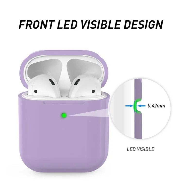 AHASTYLE PT88 Custodia in silicone per AirPods con custodia di ricarica (2016) / (2019) / AirPods con custodia di ricarica wireless (2019) Custodia per auricolari - Viola