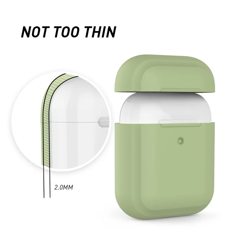 AHASTYLE PT88 Silicone Case for AirPods with Charging Case (2016) / (2019) / AirPods with Wireless Charging Case (2019) Earphone Cover - Green