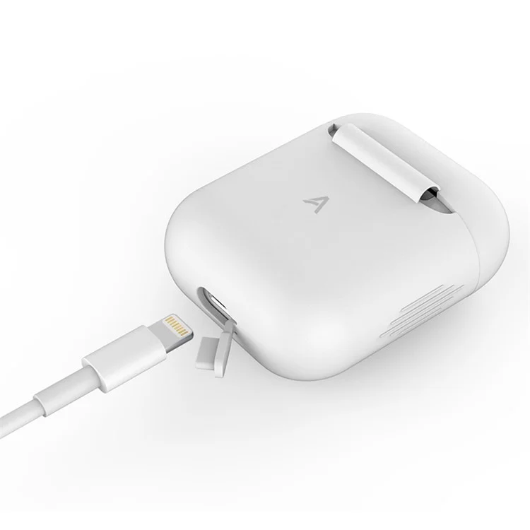 AHASTYLE PT02-3 Силиконовый чехол для AirPods с зарядным футляром (2016) / (2019) / AirPods с беспроводным зарядным футляром (2019) Чехол для Bluetooth-наушников - Белый