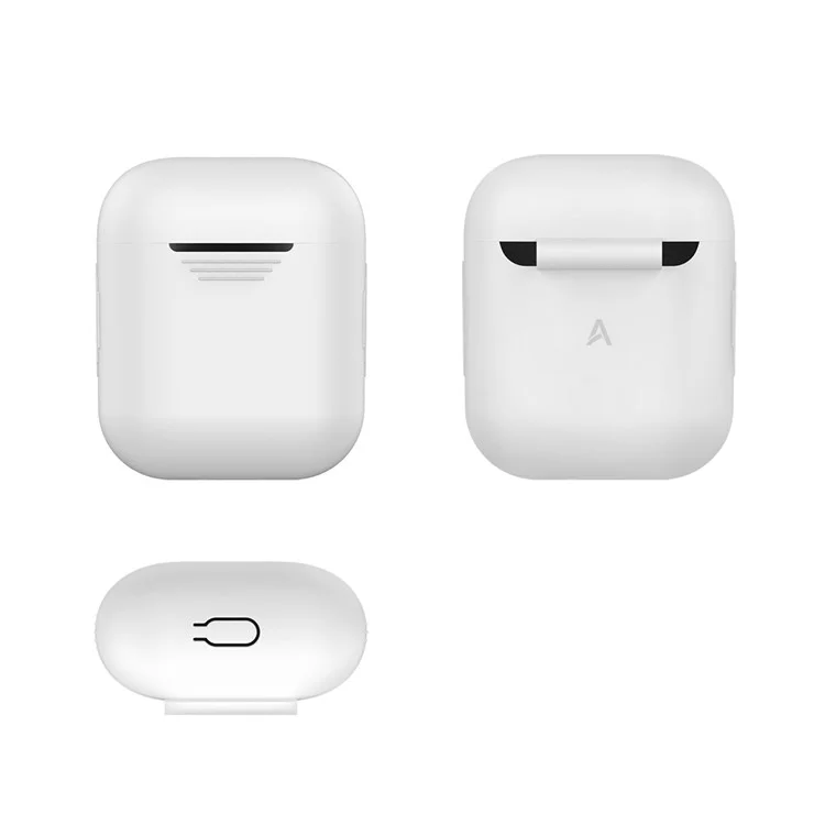 AHASTYLE PT02-3 Силиконовый чехол для AirPods с зарядным футляром (2016) / (2019) / AirPods с беспроводным зарядным футляром (2019) Чехол для Bluetooth-наушников - Белый