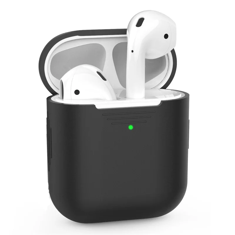 AHASTYLE PT02-3 Silicone Case for AirPods with Charging Case (2016) / (2019) / AirPods with Wireless Charging Case (2019) Bluetooth-compatible Earbud Cover - Black