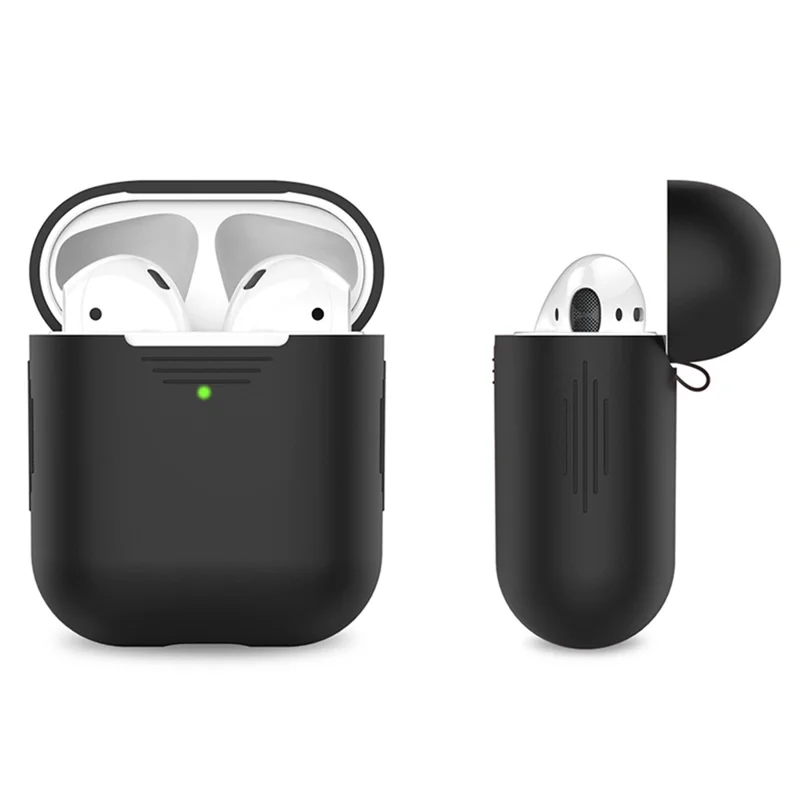 AHASTYLE PT02-3 Silicone Case for AirPods with Charging Case (2016) / (2019) / AirPods with Wireless Charging Case (2019) Bluetooth-compatible Earbud Cover - Black