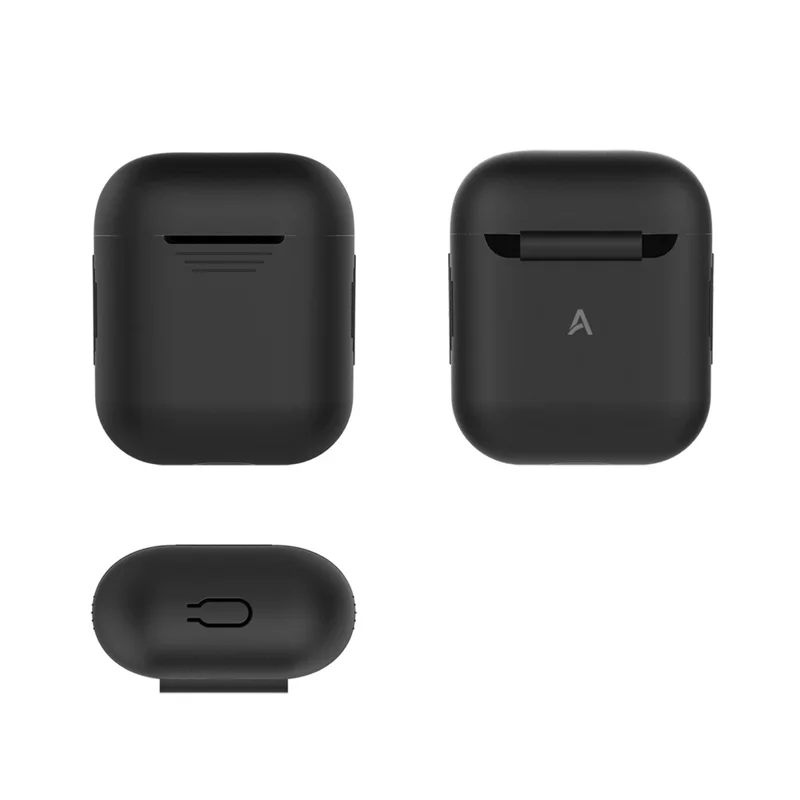 AHASTYLE PT02-3 Silicone Case for AirPods with Charging Case (2016) / (2019) / AirPods with Wireless Charging Case (2019) Bluetooth-compatible Earbud Cover - Black
