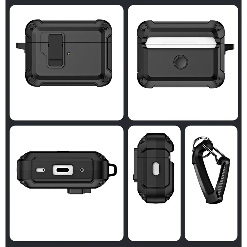 Чехол для AirPods Pro 2 ударопрочный из ТПУ+ПК, чехол для зарядки наушников с Bluetooth и застежкой, желтый цвет