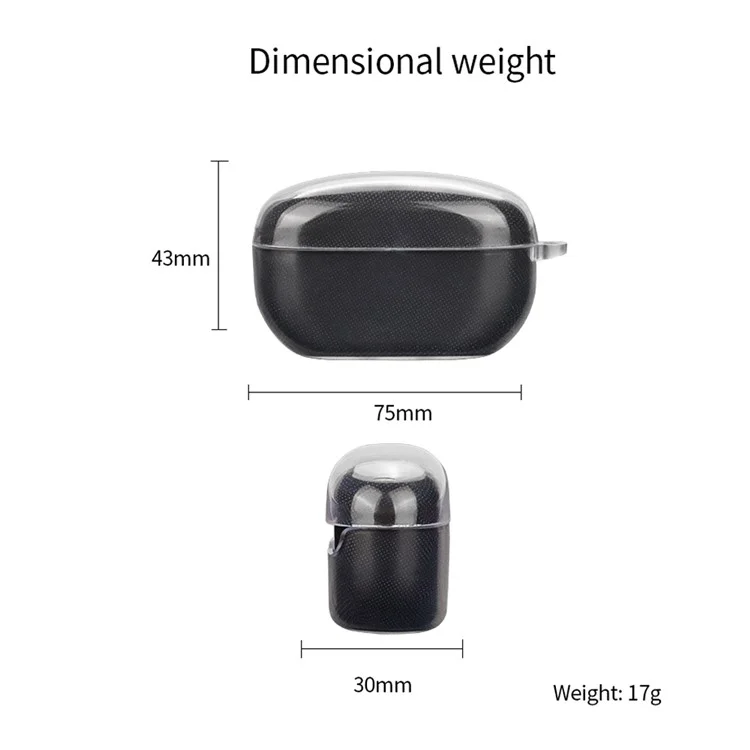 Pour Sony WF-1000XM5 Étui de protection de chargeur d'écouteurs Clear Bluetooth TPU avec boucle
