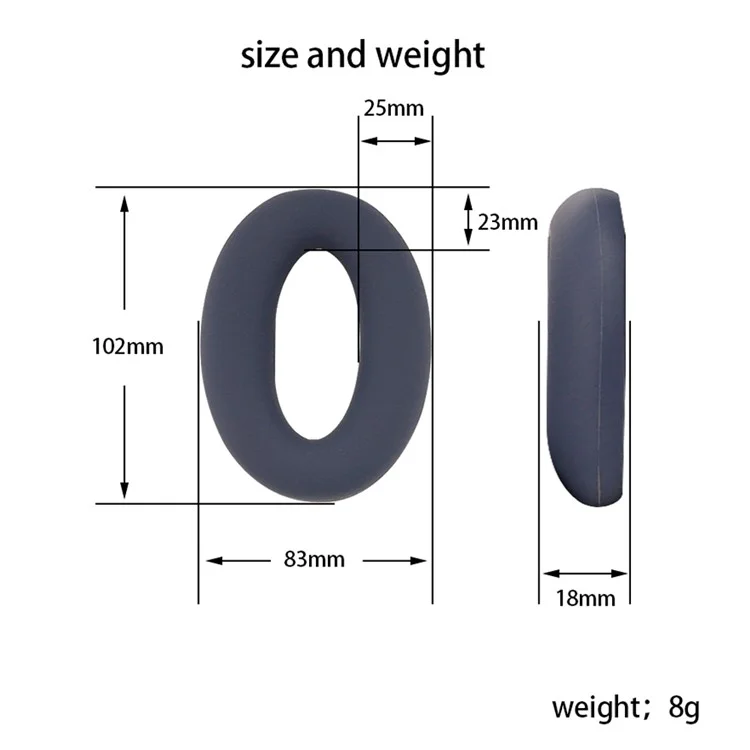Para Sony WH-XB910N 1 par de funda de silicona flexible para auriculares - Azul oscuro