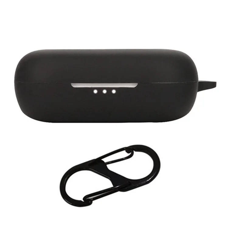 Für SoundPEATS GoFree Bluetooth-Ohrhörer Silikonhülle Stoßfest Kopfhörer Ladebehälter Cover mit Schnalle - Schwarz