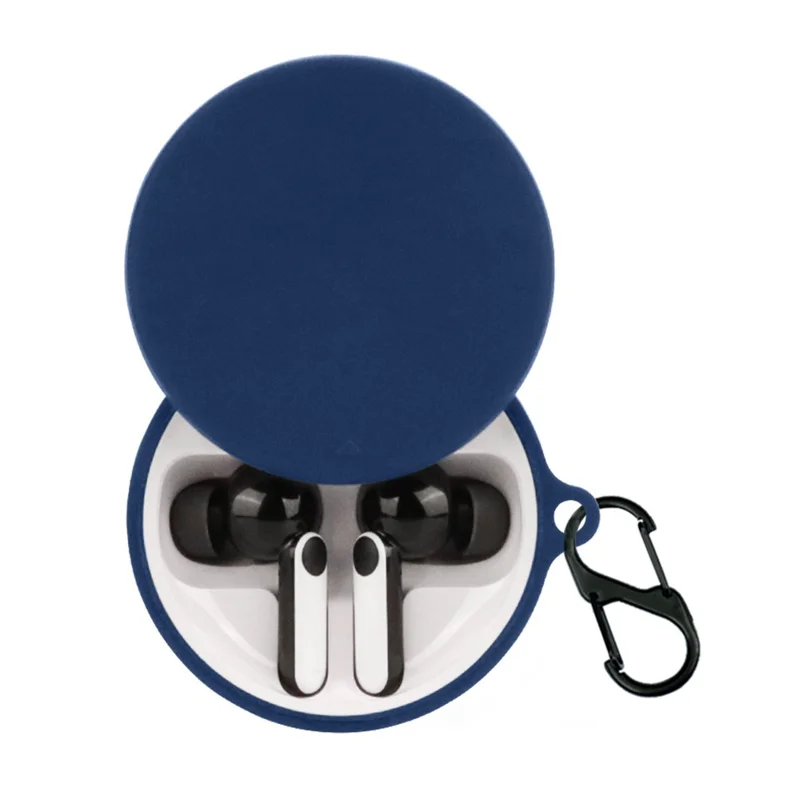 For Oraimo FreePods 4 Earphone Anti-drop Sleeve Silicone Protective Cover with Anti-lost Buckle - White